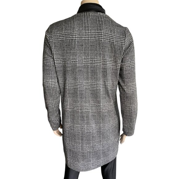 Olsen Gray & Black Houndstooth Long Cardigan Sz 6 - Picture 4 of 15